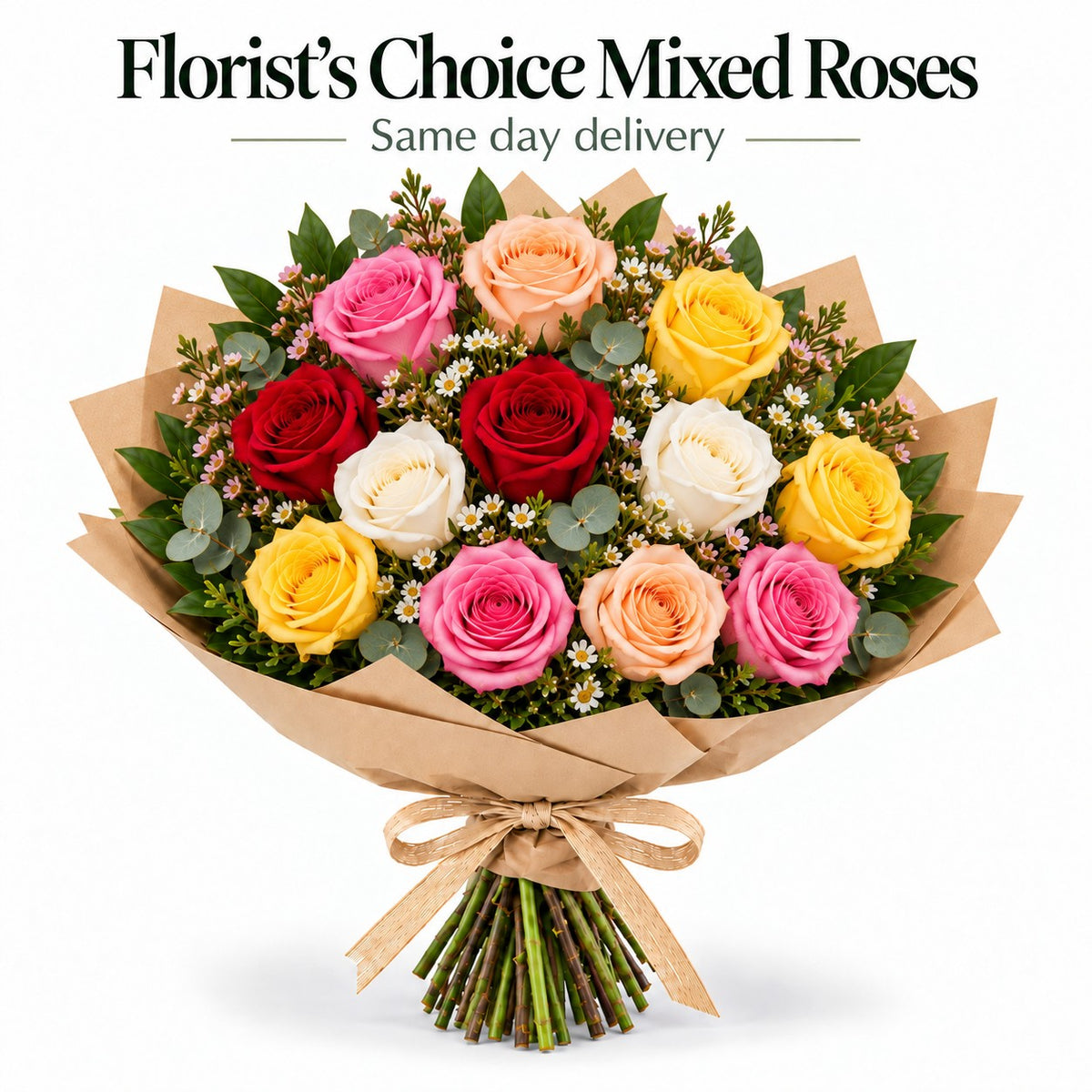 Fresh Mixed Roses - Florist&