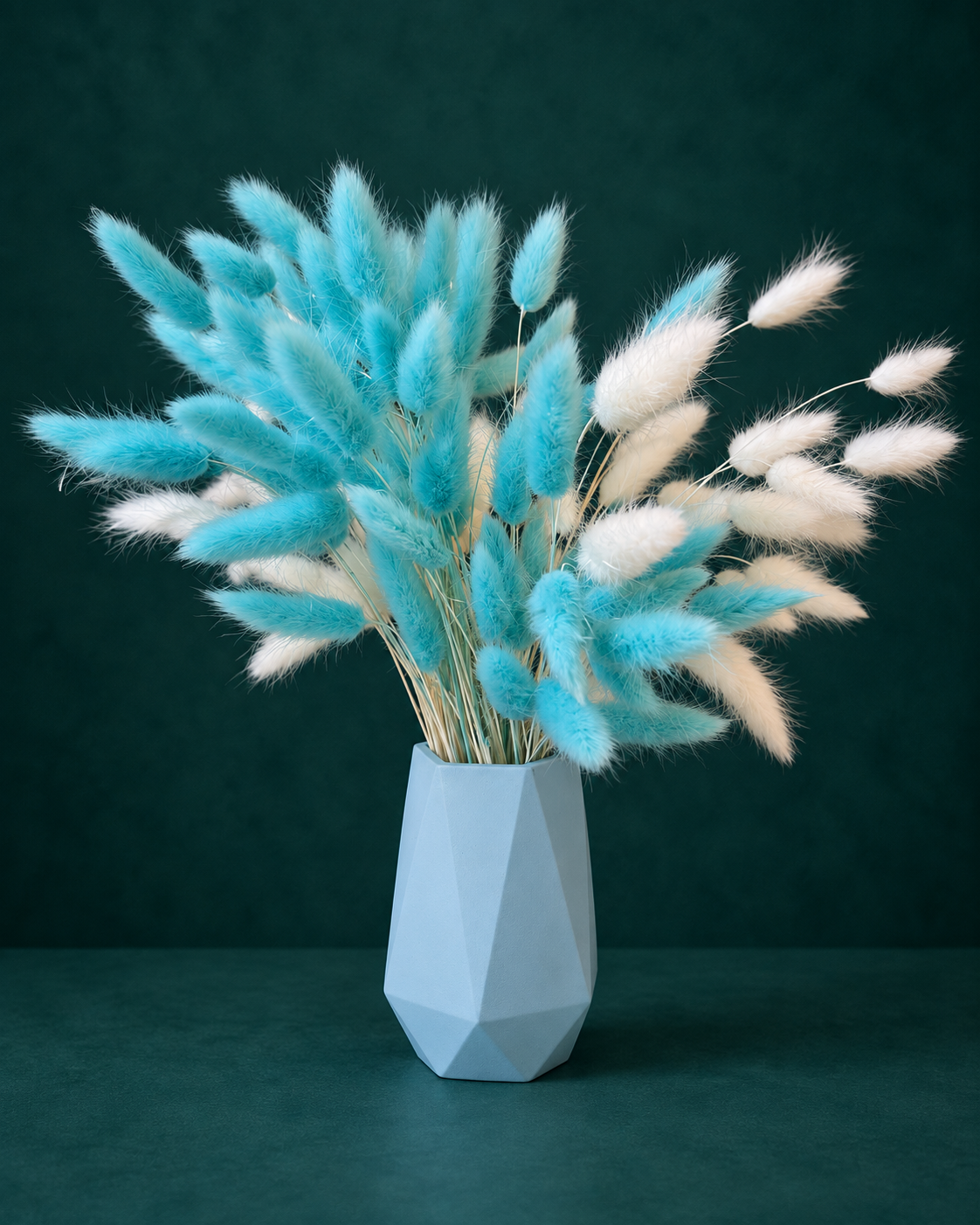 Bunny Tails And Resin Vase