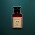 Australian Flora soy candle in an amber apothecary glass jar with a glass stopper and vintage Candle No 3 label, on a dark teal background