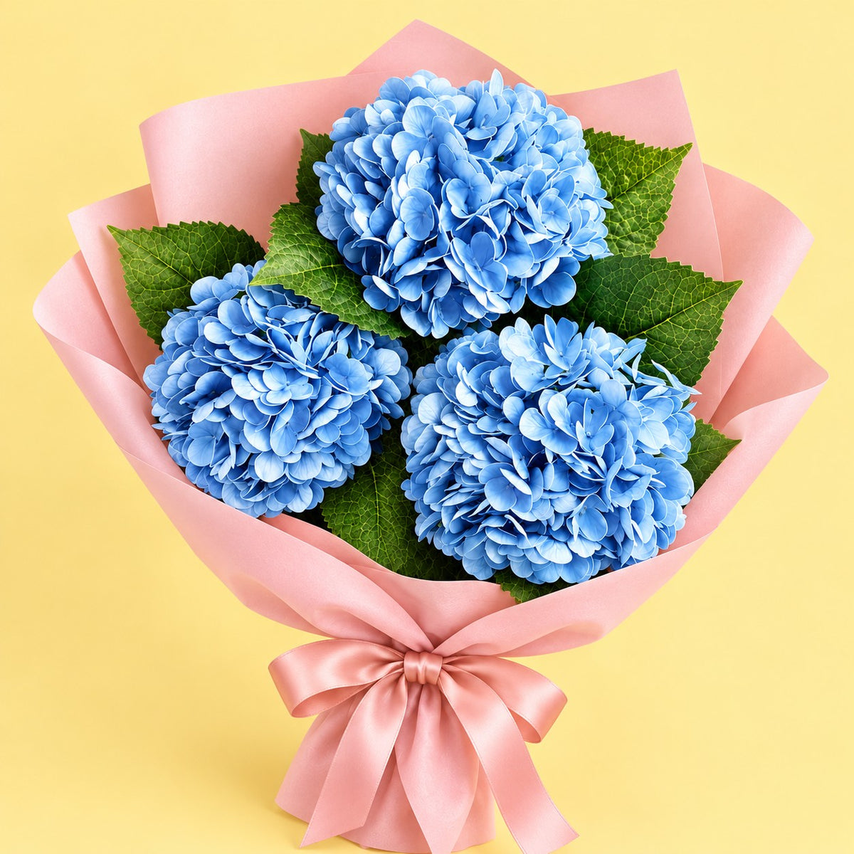 3 Stems Silk Blue Hydrangeas