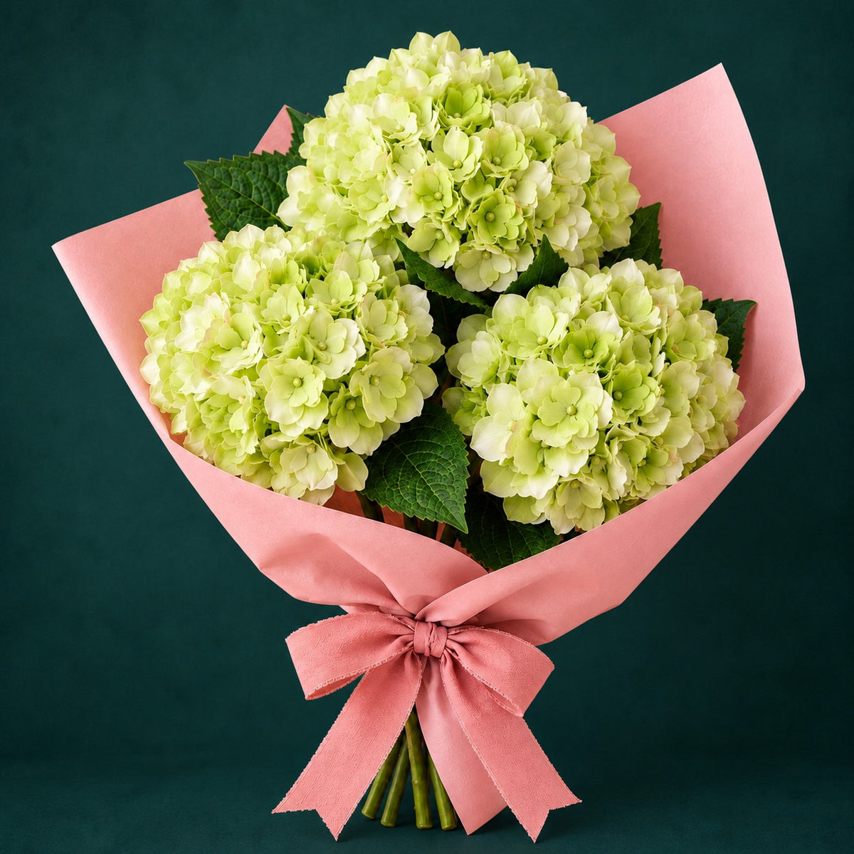3 Stems Silk Green Hydrangeas