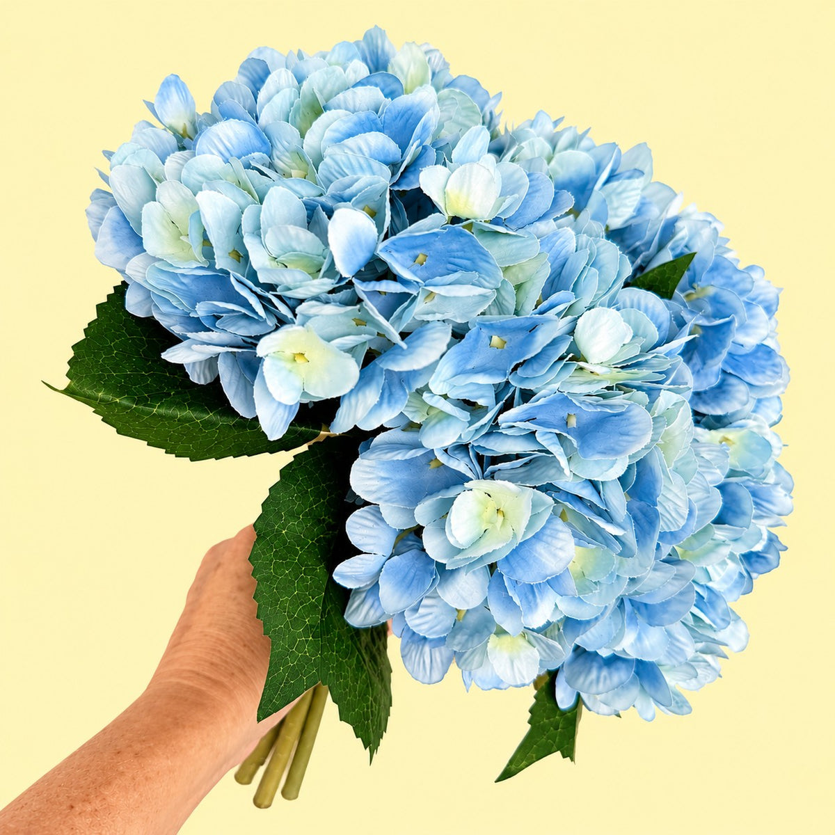 6 Stems Silk Blue Hydrangeas