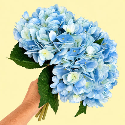 6 Stems Silk Blue Hydrangeas