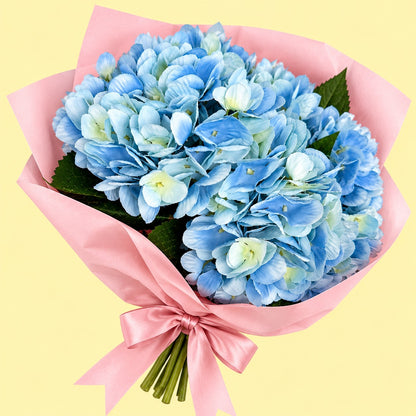 6 Stems Silk Blue Hydrangeas