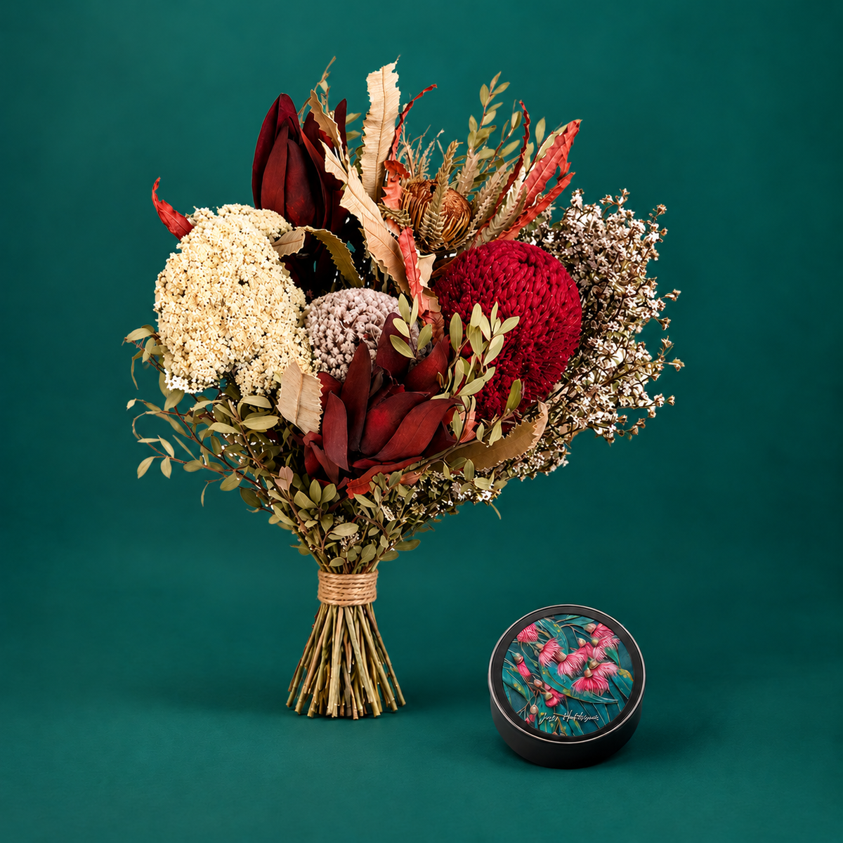 Red Natives With Candle Tin